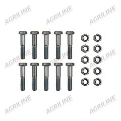 Implement Shear Bolts M12 x 60mm &amp; Nuts (Pack 10)