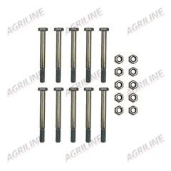 Implement Shear Bolts M10 x 100mm &amp; Nuts (Pack 10)