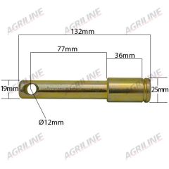 Dual Category Top Link Implement Pin (Cat. 1/2) suitable for Case International -  1328192C3  1528192C3  3074755R1