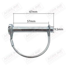 Shaft Locking Pin, Round: 9.5mm Ø x 57mm