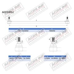 Drag Link Tube &amp; Track Rod Assembly suitable for Ford &amp; Fordson -  957E3290B  C5NN3314C