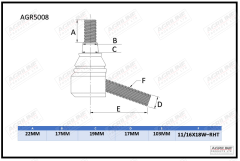 Drag Link End Rear suitable for Ford &amp; Fordson -  957E3307B