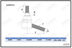 Drag Link End Rear suitable for Ferguson -  1454 
