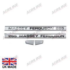 Decal Set - Massey Ferguson 265 suitable for Massey Ferguson -  1682421M1  1682421M2  1682422M1