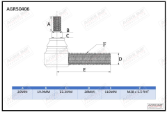 Track Rod End suitable for Massey Ferguson -  3475946M91  3901825M91