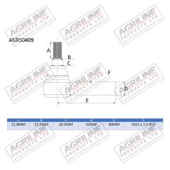 Track Rod End suitable for Massey Ferguson -  3427168M1  3427168M2