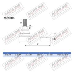 Track Rod End suitable for Massey Ferguson - 3426276M1 3903686M1