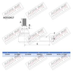Track Rod End suitable for Massey Ferguson -  3599679M92