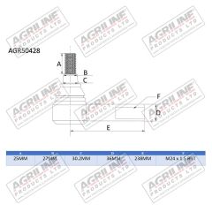 Track Rod End suitable for Massey Ferguson - 3764286M1