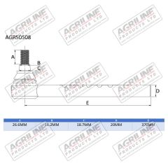 Track Rod End suitable for John Deere - AL39024 AT27134