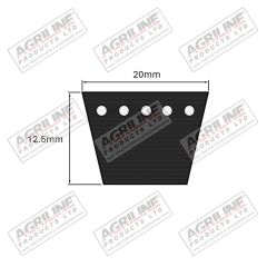 Fan Belt - 20X13X985Li - 629004M1 suitable for Massey Ferguson -  629004M1  641696M1