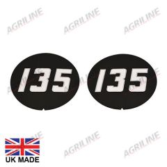 Badge Decal (Pair) - Massey Fergsuon 135 suitable for Massey Ferguson -  