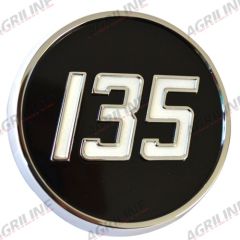 MF135 Metal Side Badge Chrome &amp; Painted suitable for Massey Ferguson -  
