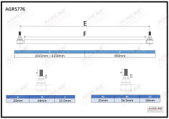 Drag Link Tube &amp; Track Rod Assembly RH suitable for Massey Ferguson -  1860413M1  826752m92 1860412m2