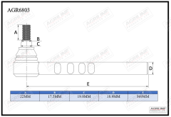 Track Rod End Lower LH suitable for Massey Ferguson -  182507M91  186063M91  880003M1
