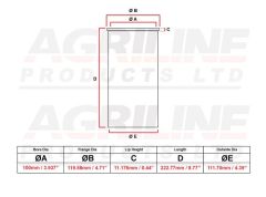 Liner suitable for Ford & Fordson - 81710303 87295254 E1ADDN6055E