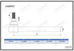 Track Rod End suitable for Case International -  3116406R3  3116406R4  3116406R5