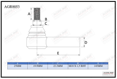 Track Rod End suitable for Case International - 133743603 1-33-743-603 87494549