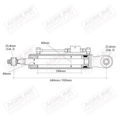 Hydraulic Top Link Kit (Cat. 2/2) with Ball / Ball Ends