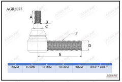 Track Rod End suitable for David Brown - K262853 K908071