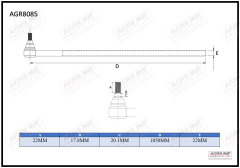 Drag Link suitable for Ford & Fordson - 83932651 E1NN3307AA