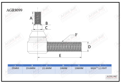 Track Rod End suitable for Ford & Fordson -