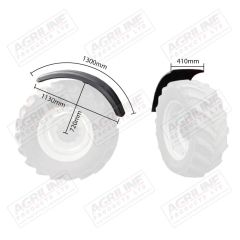 Mudguard / Fender, L 1300mm x W 410mm suitable for John Deere -  L157934