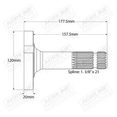 Transmission PTO Output Shaft suitable for Massey Ferguson - 3716074M2 3716074H2