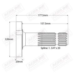 Transmission PTO Output Shaft suitable for Massey Ferguson - 3716073H2 3716073M2