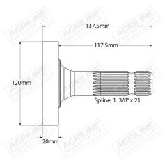 Transmission PTO Output Shaft suitable for Massey Ferguson - 3716016M2 3716016H2