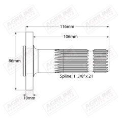 Transmission PTO Output Shaft suitable for Massey Ferguson - 3790903M2