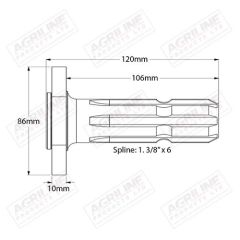 Transmission PTO Output Shaft suitable for Massey Ferguson - 3790902M1