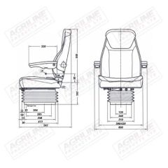 High Back Narrow Mechanical Suspension Seat