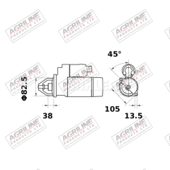 Starter Motor - 12V, 2.7Kw (Mahle) suitable for Renault -  