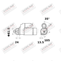 Starter Motor - 12V, 3Kw (Mahle) suitable for Deutz -