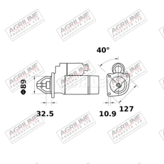 Starter Motor - 12V, 3Kw (Mahle) suitable for Case International -  73326810  323319A1  395378A1