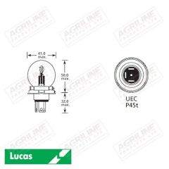 Bulb 12V 45/40W P45T G41- Single