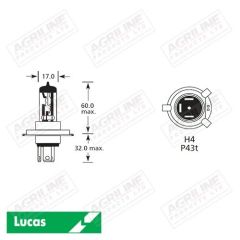 Bulb 12V 60/55W H4 P43T - Single