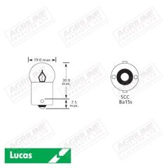Bulb 12V 5W BA15S SCC G18.5- Single suitable for Ford &amp; Fordson -  