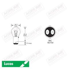 Bulb 12V 21W BA15D  SBC S25- Single suitable for Ford &amp; Fordson -  