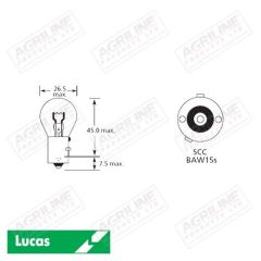 Bulb 12V 21W BAW15S SCC Red- Single
