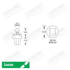 Bulb 24V 1.2W B8.5D Grey Casing- Single