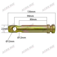 Lower Link Implement Mounting Pin (Cat. 1) suitable for David Brown -  K900054