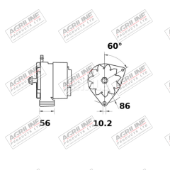 Alternator 14V, 33 Amps (Mahle) suitable for Fendt -  