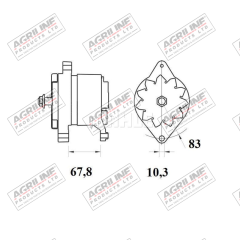 Alternator 14V, 65 Amps (Mahle) suitable for Renault -  7700636368  7700784979  7701499489