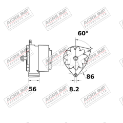 Alternator 14V, 33 Amps (Mahle) suitable for Case International -  3218577R91  3218577EX  3144907R91
