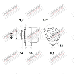 Alternator 14V, 33 Amps (Mahle) suitable for David Brown -  