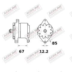 Alternator 14V, 65 Amps (Mahle) - 47906837 suitable for New Holland - 99478834 84297514 84402419