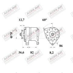 Alternator 14V, 65 Amps (Mahle) suitable for Case International -  84082C91  K311696  K311698