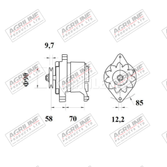 Alternator 14V, 45 Amps (Mahle) suitable for New Holland -  4808498  4772683